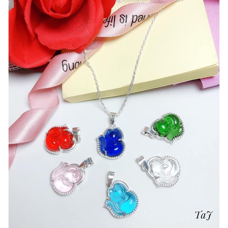 DÂY CHUYỀN BẠC MẶT HỒ LY PHONG THUỶ ĐỦ MÀU