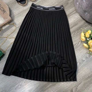 [SALE OFF] Chân váy xếp ly dài cap chun sang trọng nữ tính có họa tiết sóng CV195 free size