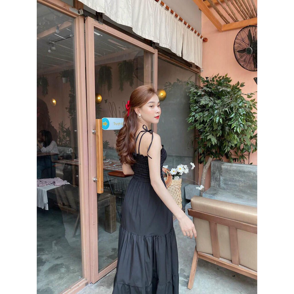 Đầm maxi dây thun ngực