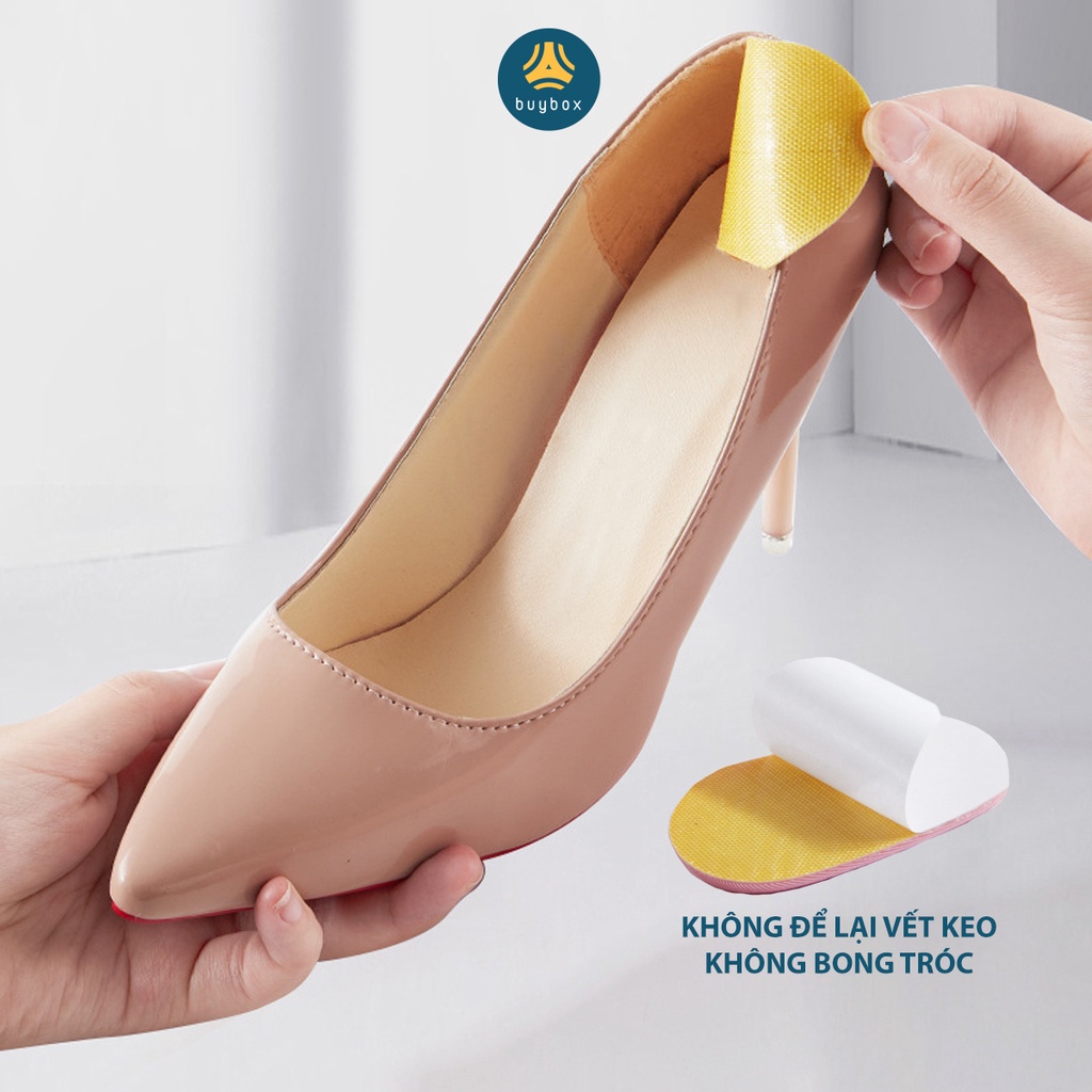 Miếng lót giày mút EVA cao cấp ép vải, hạt lồi tặng độ bám giúp giảm size giày và chống đau gót sau - BuyBox - BBPK198