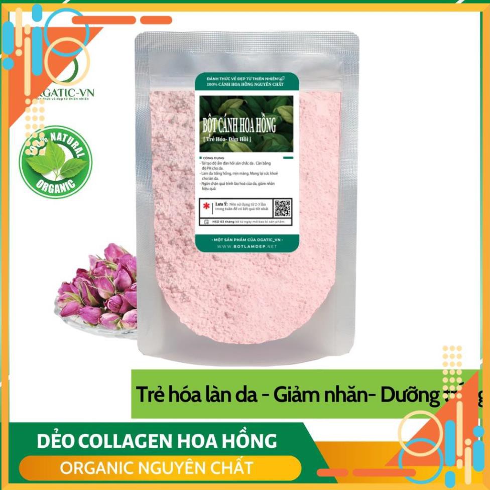 Bột đắp mặt collagen cánh hoa hồng tươi cao cấp (Bột mặt nạ dẻo) - Mỹ Phẩm Handmade - B3.001