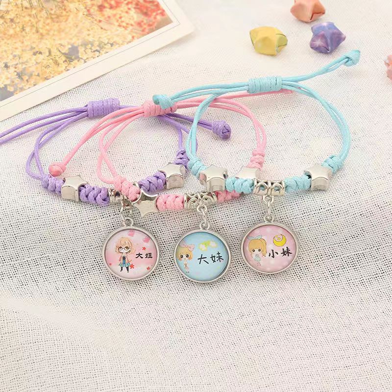 Bộ 3 Vòng Tay Dây Bện Mặt Trăng Đám Mây May Mắn Dễ Thương Phong Cách Hàn Quốc Làm Quà Tặng Cho Bạn Thân / Bạn