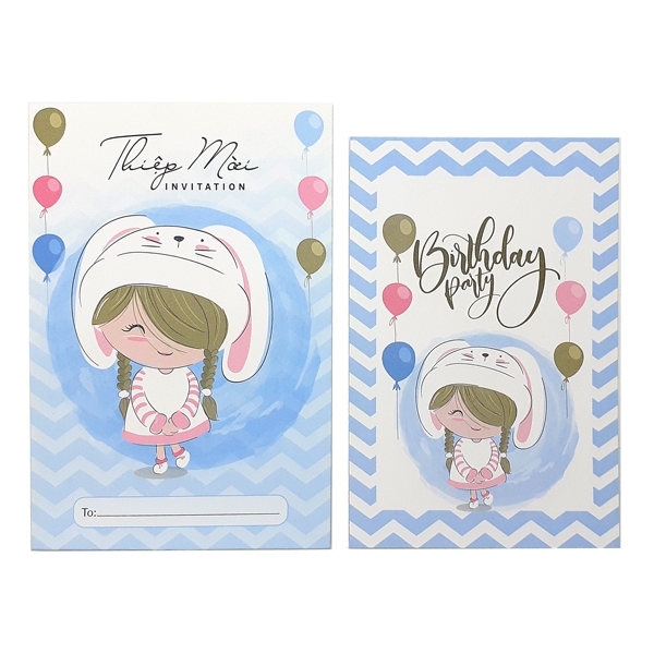 Thiệp Mời Túi Lót Đơn (Xấp 4) Đức Quyền - Mẫu 7 - Birthday Party (2)