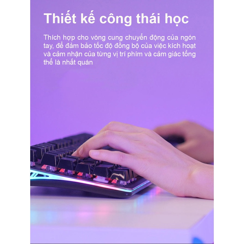 Bàn phím quang cơ có dây Gaming Newmen GM391, Led RGB, Hợp kim nhôm, chống nước, chống bụi - Bảo hành 24 tháng