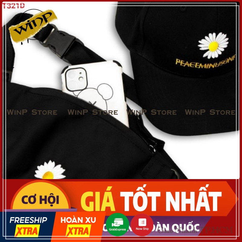 Túi bao tử đeo chéo hoa cúc rơi cánh cho cả nam và nữ cực tiện lợi,chất vải kaki hàn quốc dày dặn bao đẹp | BigBuy360 - bigbuy360.vn