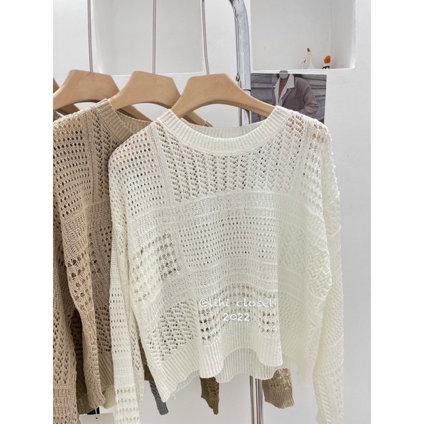 Áo len lỗ dài tay