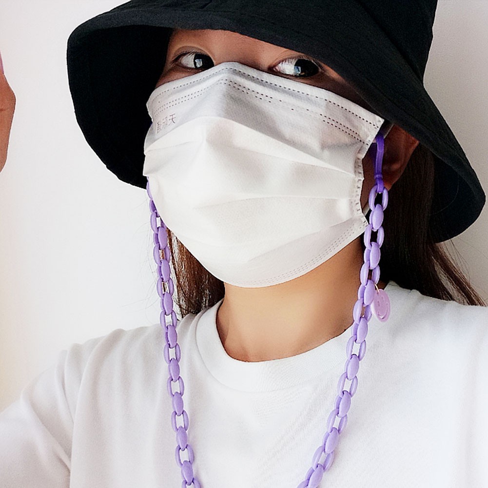 [Hàng mới về] Dây đeo gắn khẩu trang hình mặt cười bằng acrylic tiện dụng