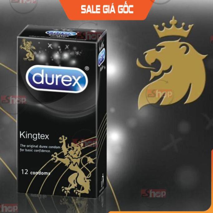 [Hàng Chính Hãng] Bao Cao Su Durex Kingtex Size 49 - 52mm - Hộp 12 cái, Bcs Ôm Sát Kéo Dài Thời Gian Yêu, Cảm Giác Thật