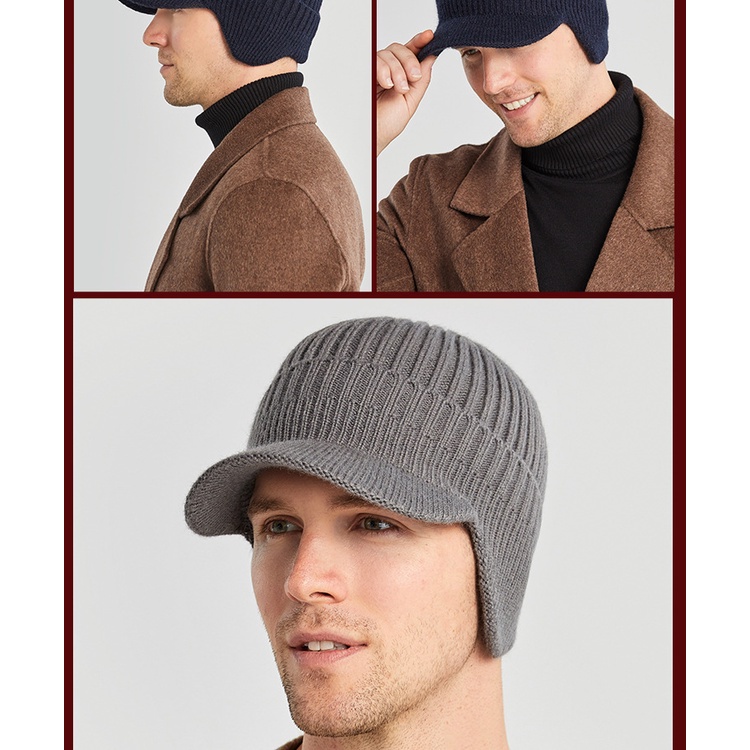 Thick Wool Hats Keep Warm Protects Ears European American Style Fall Winter Fashion For Men