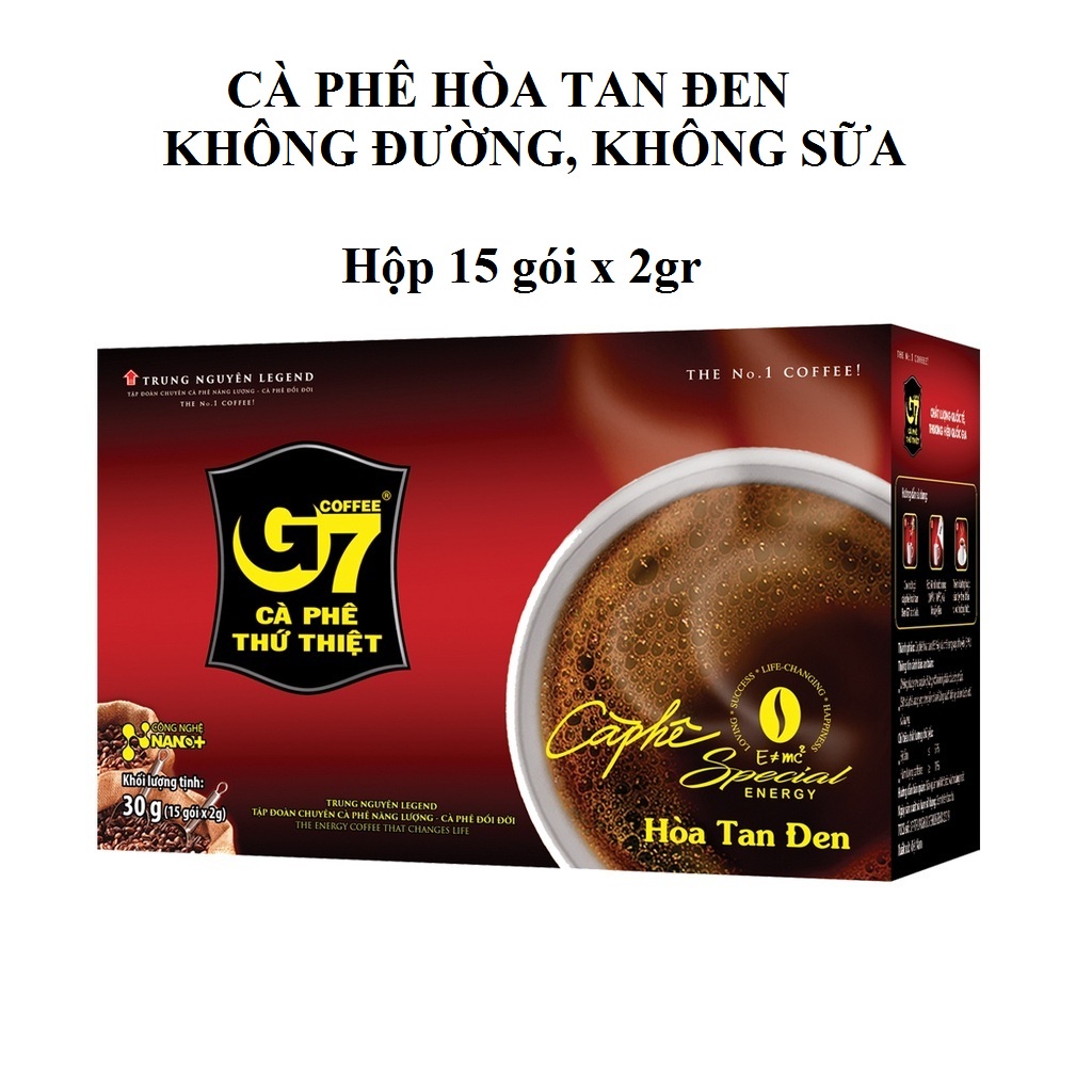 Cà phê G7 hòa tan đen gói 2gr - không đường, không sữa