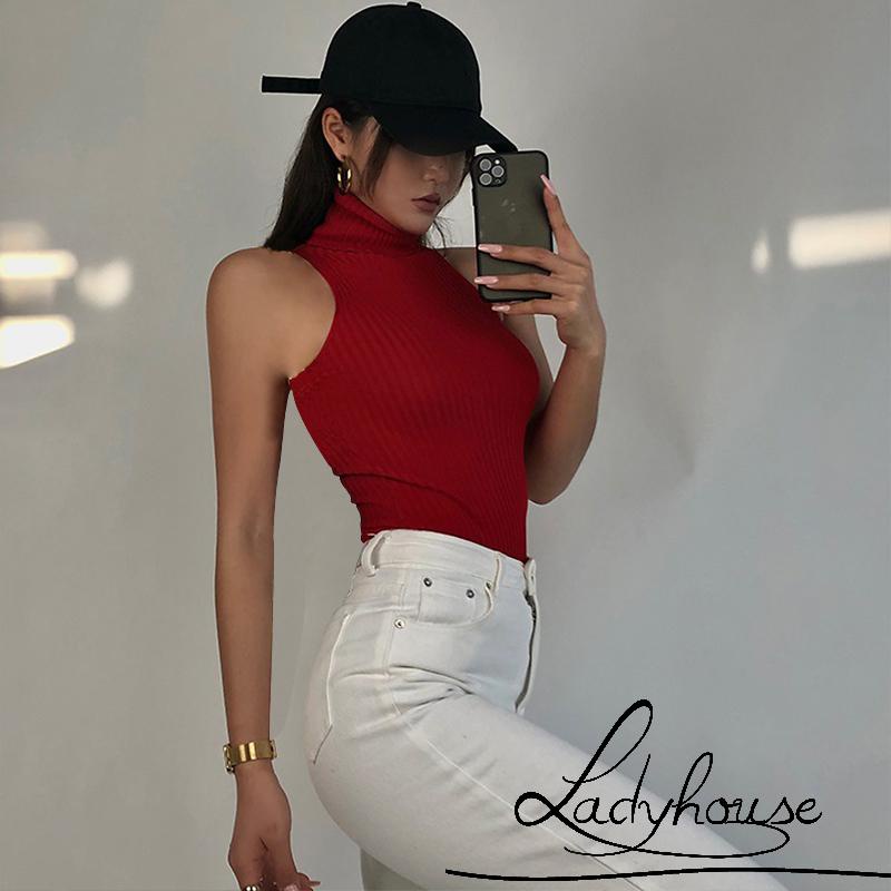 Áo Tank Top Cổ Cao Không Tay Màu Sắc Thời Trang Mùa Hè Sành Điệu Cho Nữ