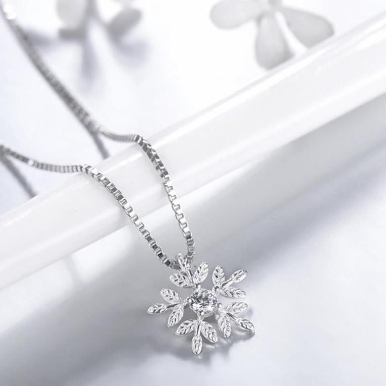 dây chuyền bạc , vòng cổ cao cấp , hình cánh tuyết , trẻ trung , năng động , bạc ta nguyên chất