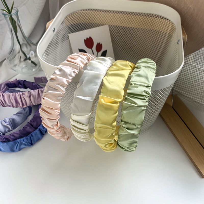 Băng đô lụa xếp ly màu sắc ngọt ngào cho nữ