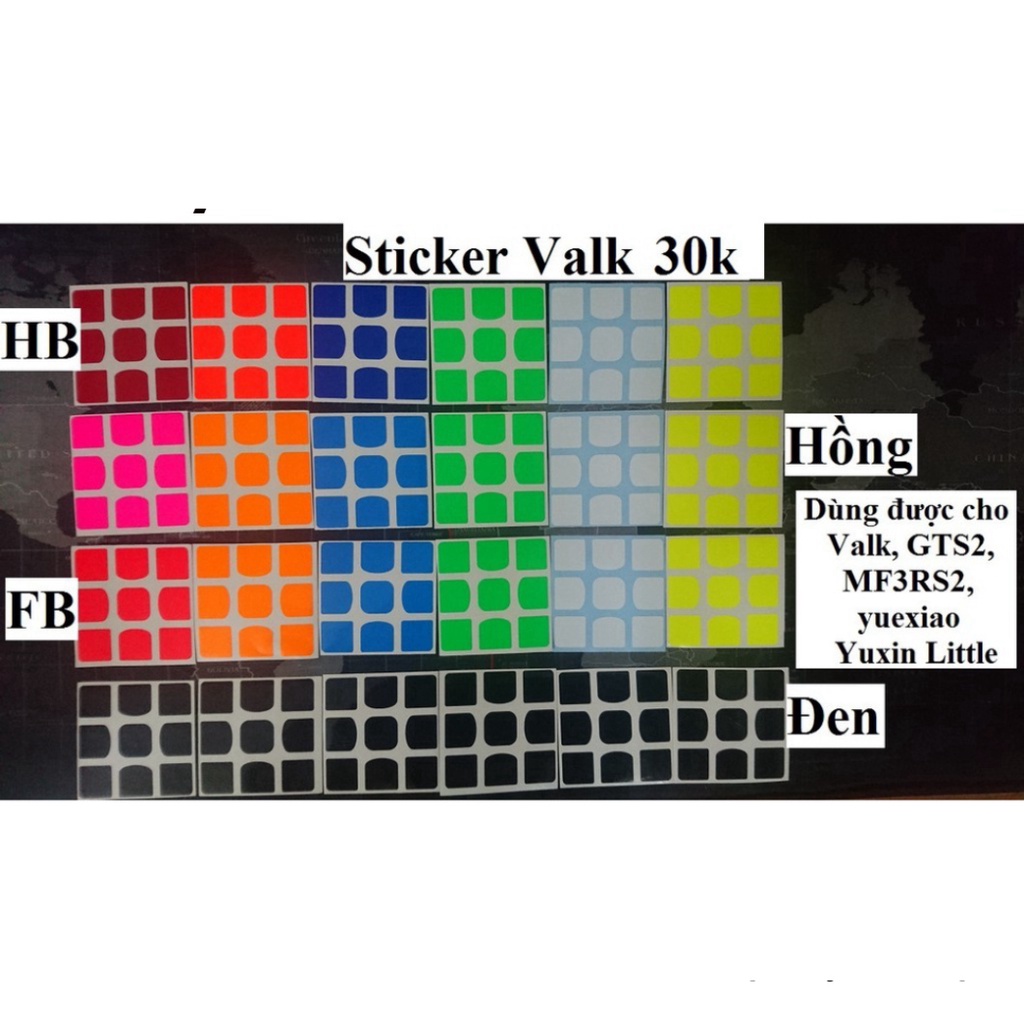 Phụ kiện Rubik Sticker Gan, Valk, GTS