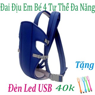 Đai địu em bé 4 tư thế đa năng tặng kèm đèn led usb