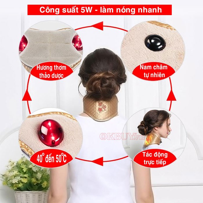 Đai quấn nóng hồng ngoại trị liệu đau mỏi cổ Yijia YJ-906A