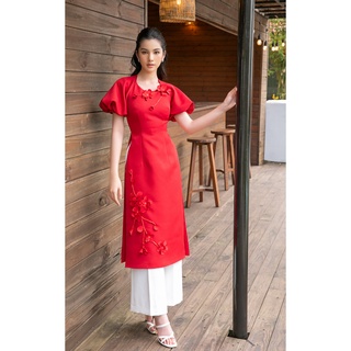  Áo dài hoa sắc