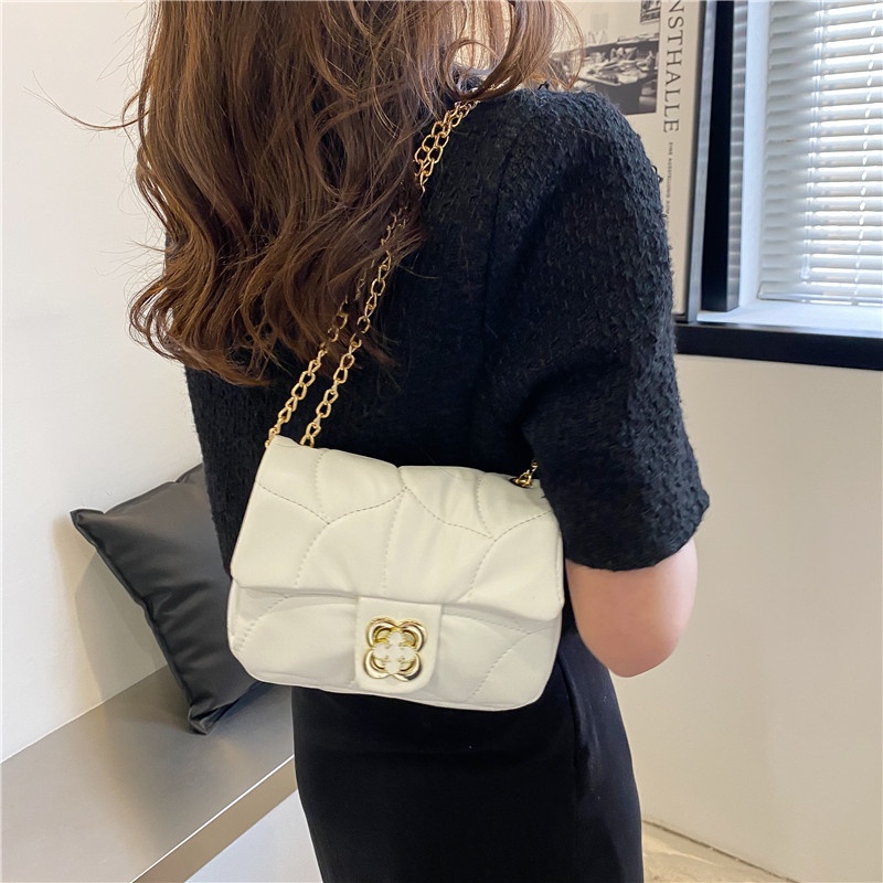 Túi Đeo JASMIN NOIR Chéo Da PU Phối Dây Xích Thời Trang Nữ