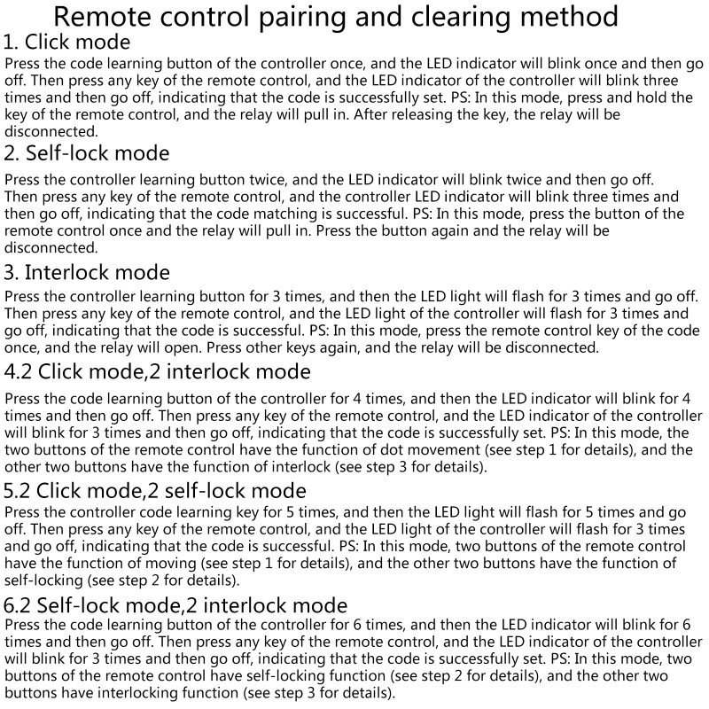 Điều Khiển Từ Xa 433Mhz Dùng Cho Gara Đèn LED Cửa Ra Vào AC110V 220V 230V 10A 4CH RF