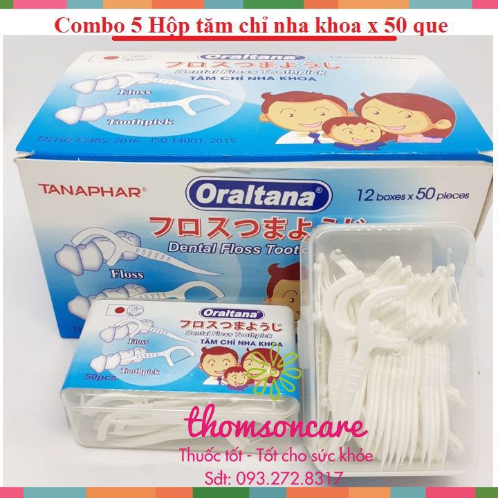 Tăm chỉ nha khoa Oraltana - Hộp 50 cái Xuất Nhật - chỉ kẽ răng, vệ sinh răng miệng_[IDC]