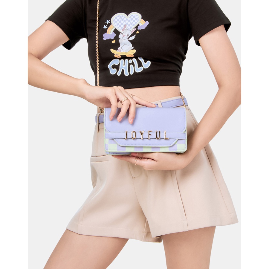Ví Joyful Thời Trang JUNO Kết Hợp Họa Tiết Checkerboard VI184