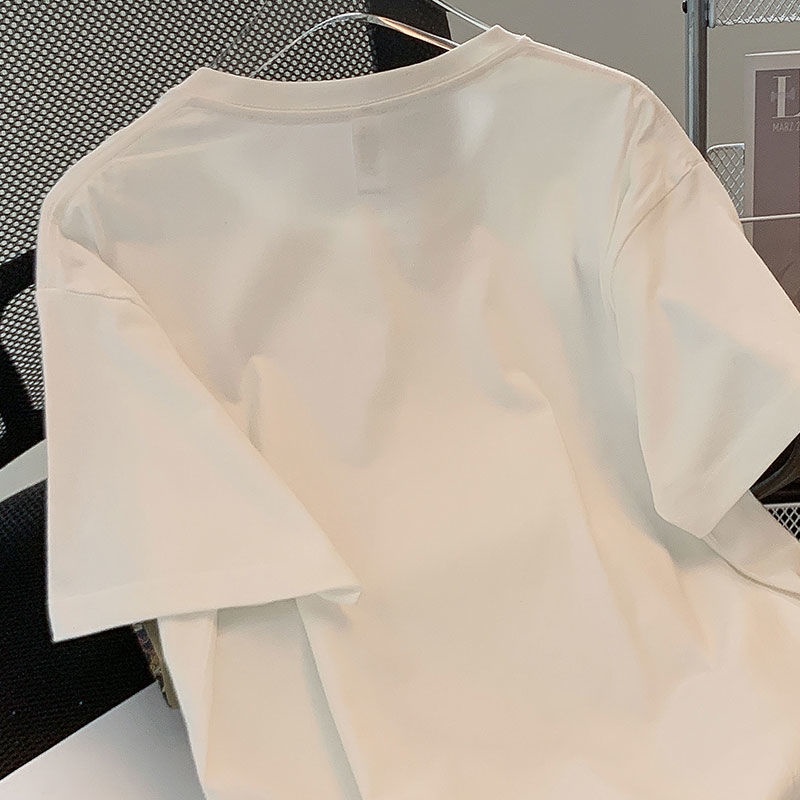 Áo Thun Tay Ngắn Dáng Rộng In Họa Tiết Dễ Thương Thời Trang Mùa Hè Cho Nữ