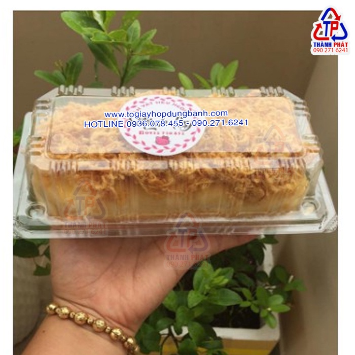 50 Hộp H151 cao đựng bánh mì tan chảy , bánh mì chà bông, bông lan cuộn 18cm
