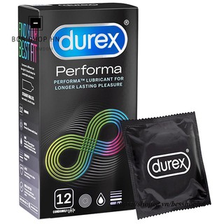 Bao cao su durex performa kéo dài cuộc yêu chống xuất tinh sớm hộp 12c