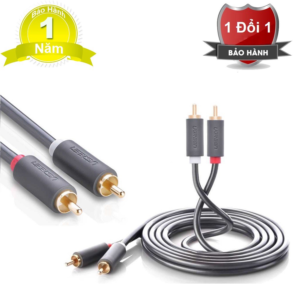 Cáp AV hoa sen 2 đầu RCA dài 1,5m Ugreen 10517 - Cáp AV hoa sen 2 đầu RCA dài 1,5m chính hãng Ugreen 10517 Cao cấp