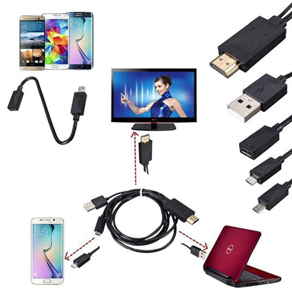 Cáp Chuyển Đổi 5 Pin & 11 Pin Micro Usb Mhl Sang Hdmi 1080p Hd Tv Cho Điện Thoại Android