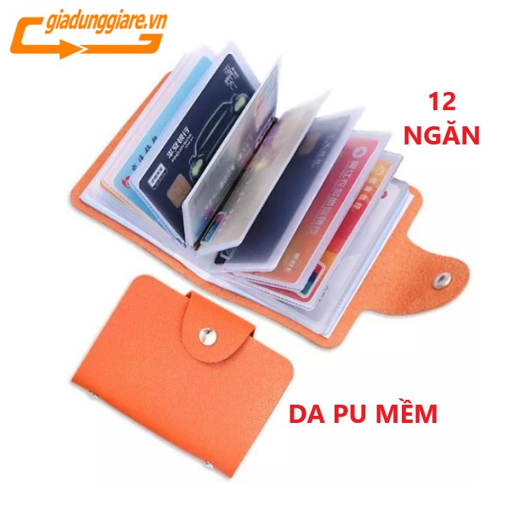 VÍ ĐỰNG THẺ (12 ngăn) bóp cầm tay đựng thẻ căn cước, thẻ ATM, danh thếp, túi bảo vệ card visit thẻ học sinh bằng lái xe