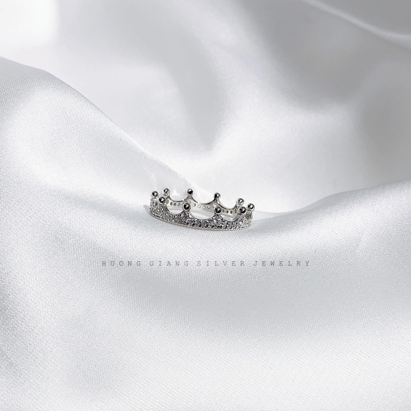 Nhẫn Bạc Vương Miện Đính Đá s925 - HuongGiangSilver