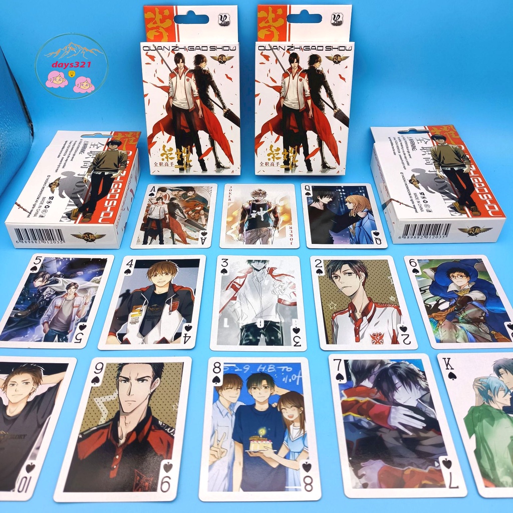 Bài tây anime manga, tú lơ khơ tổng hợp nhiều mẫu One Piece, Naruto, Dragon Ball, Kimetsu no Yaiba, Conan, Doraemon