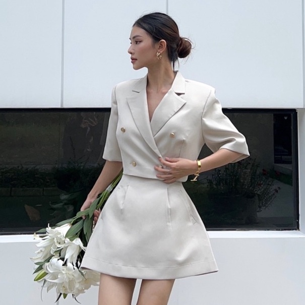 Set Áo vest nút bạc xẻ lưng sau + váy túi mổ xéo ( BÁN RỜI ) , Peace House Clothing