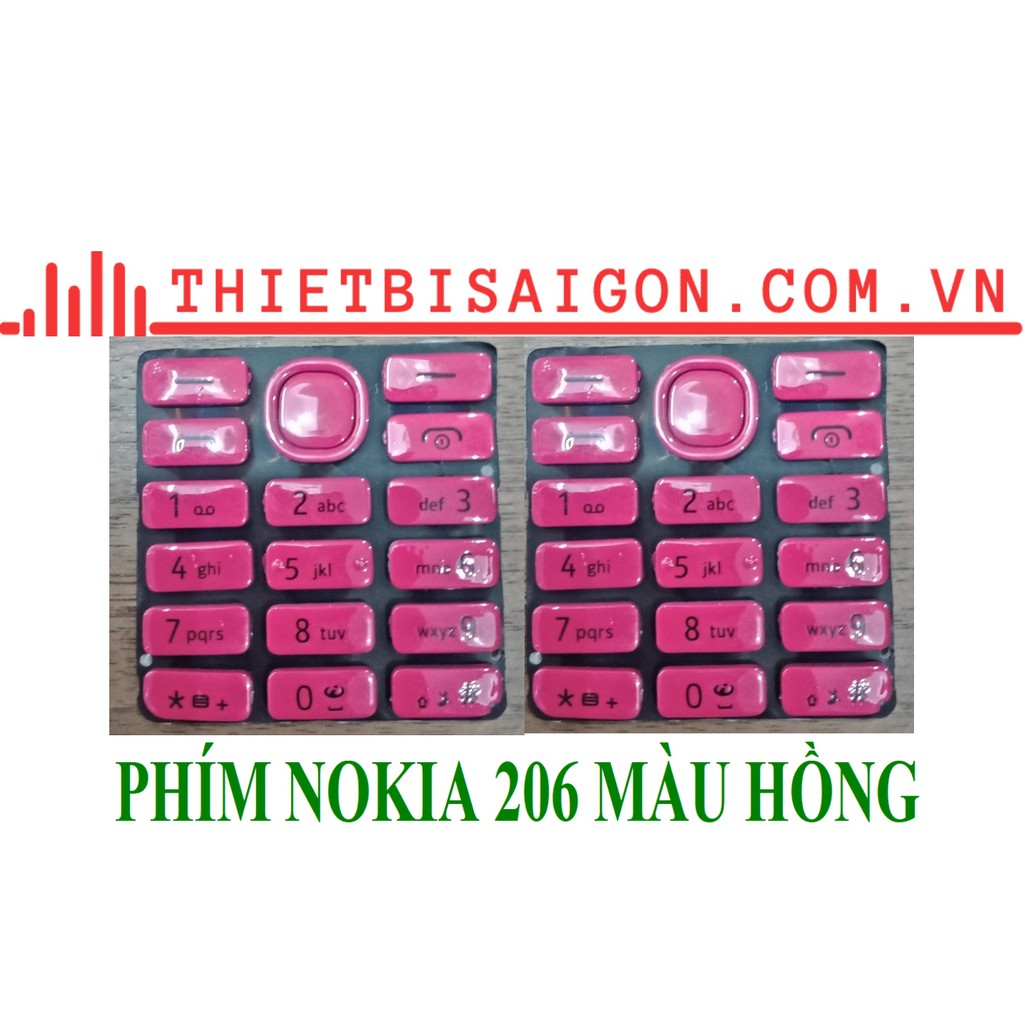 PHÍM NOKIA 206 MÀU HỒNG