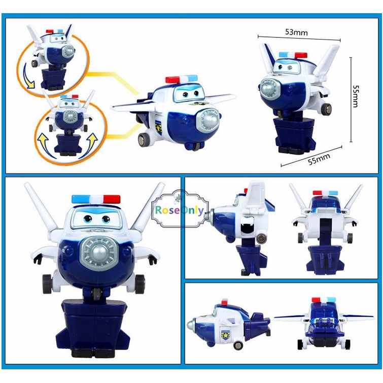 Đồ chơi Super wings Đội bay siêu đẳng Máy bay biến hình robot mô hình cảnh sát Paul cỡ lớn đồ chơi trẻ em