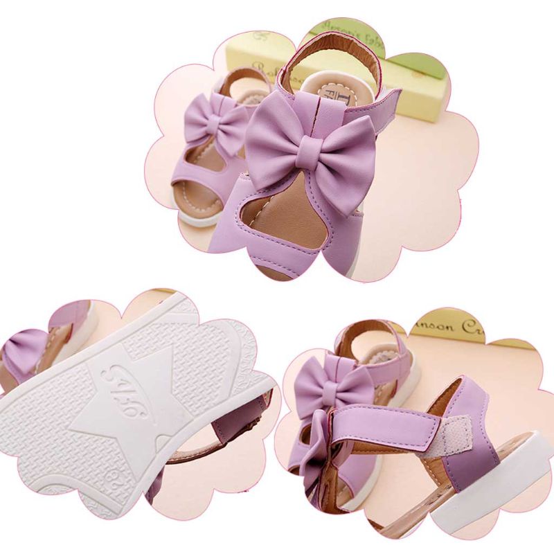 Xăng đan Đính Nơ Thời Trang Mùa Hè Xinh Xắn Cho Bé Gái