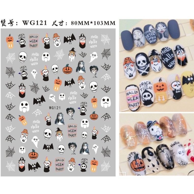 sticker dán móng tay hình haloween