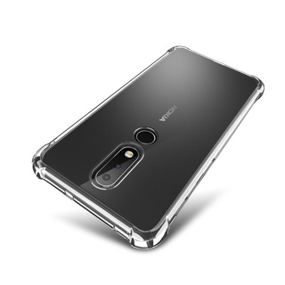 Ốp điện thoại TPU silicon mềm trong suốt chống sốc phong cách sang trọng cho Nokia 6.1plus X6