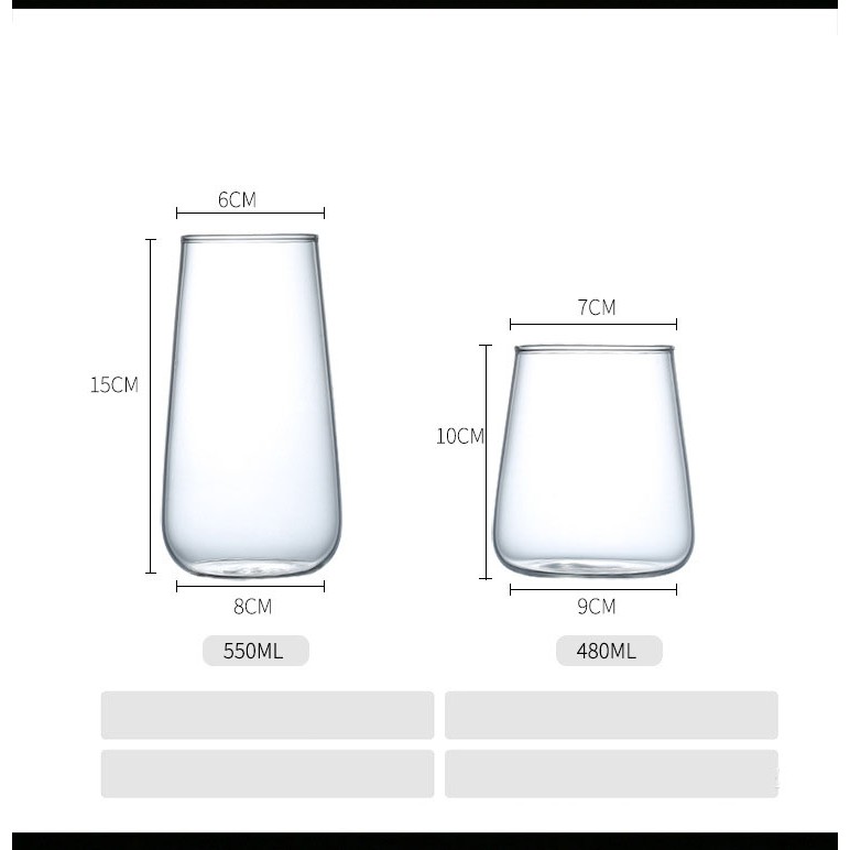 Ly thủy tinh cao cấp sang trọng thể tích 480ml, 500ml