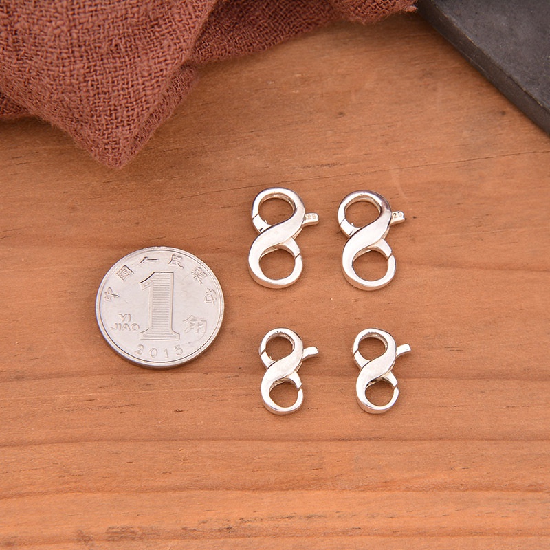 █diy゜ S925 Bạc●Móc Khóa Dây Chuyền / Vòng Tay Hai Đầu Bằng Bạc Sterling S925 Phong Cách Retro Đơn Giản DIY