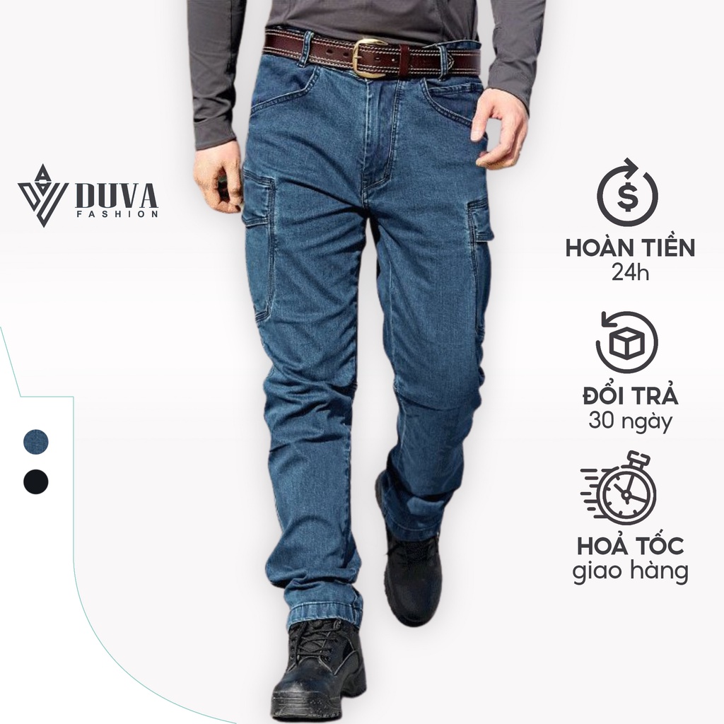 Quần jean nam DUVA quần túi hộp nam cao cấp không bai màu phong cách trẻ trung QJ02