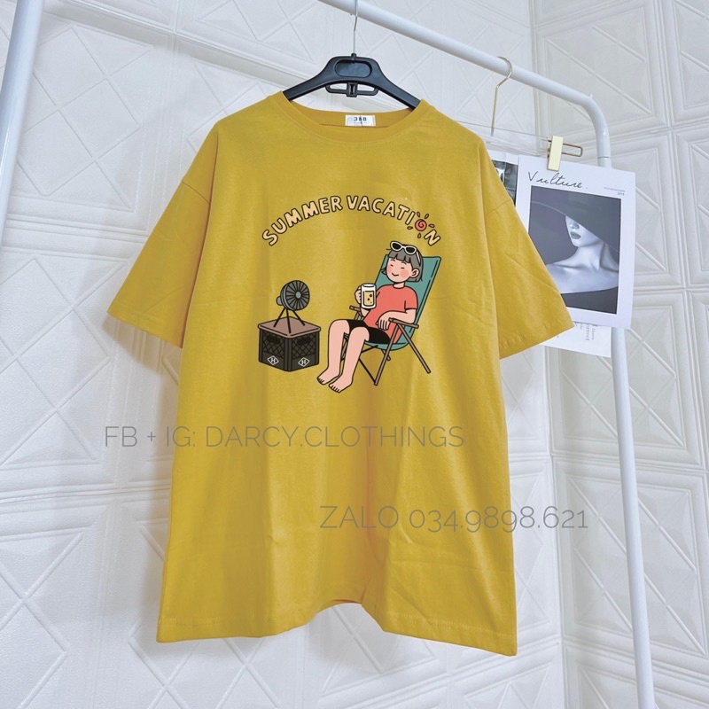 áo thun 3158 Summer vacation ✨ FREESHIP ✨ áo thun cotton tay lơ