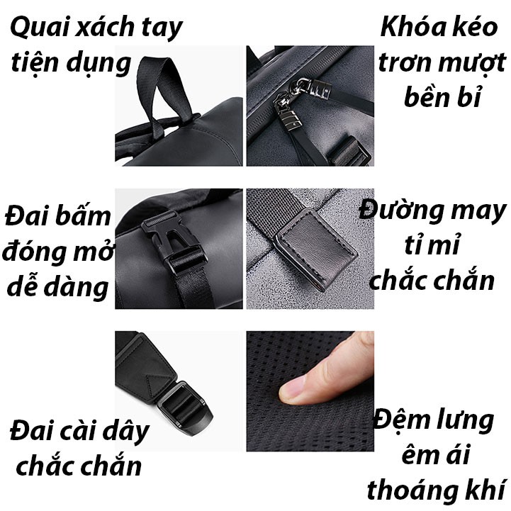 Balo Nam Cao Cấp Balo Đi Học Đựng Laptop Thời Trang Có Phản Quang Phong Cách Châu Âu