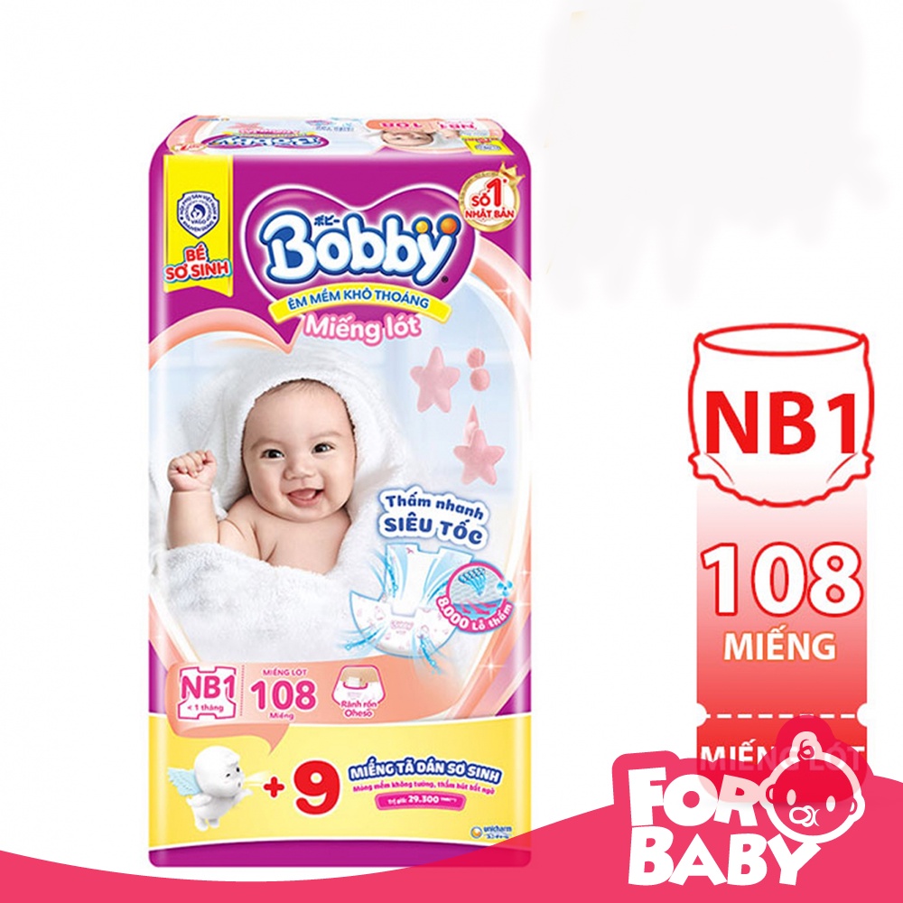 Miếng lót sơ sinh Bobby newborn 1 (108 miếng)