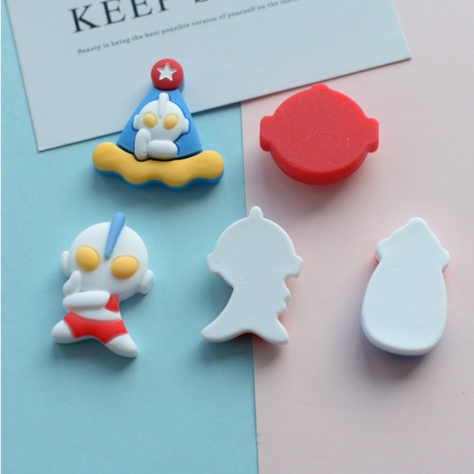 Charm hình siêu nhân Ultraman cho các bạn làm slime, dán Jibbitz, trang trí kẹp tóc, DIY