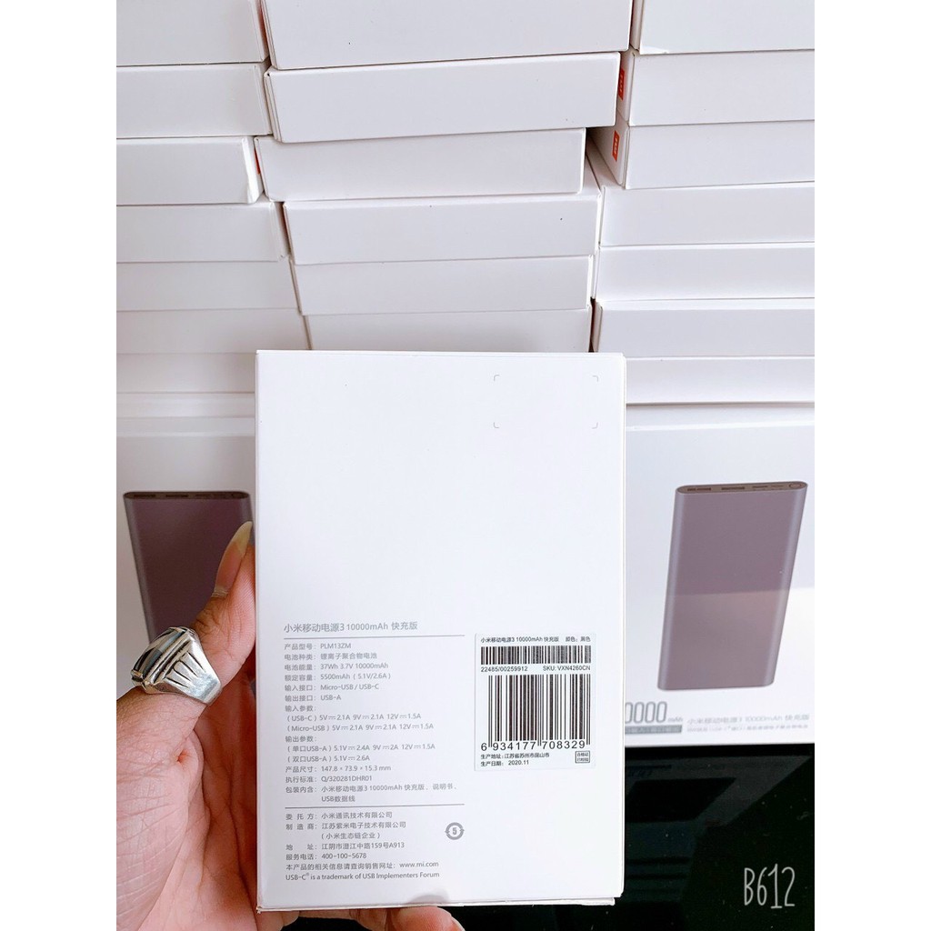 [Free Ship] Pin Sạc Dự Phòng Xiaomi Gen 3 - Dung lượng 10.000mah, Hỗ Trợ sạc nhanh 18w - 2 cổng sạc USB, 1 cổng type C