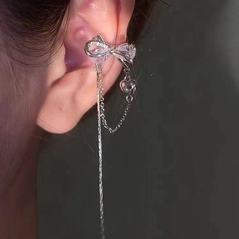 Khuyên Kẹp Vành Tai Hình Nơ Bằng Đồng Cá Tính Cho Nữ