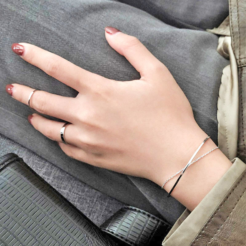 Vòng Tay Nữ Mạ Bạc 925 Đơn Giản Thời Trang