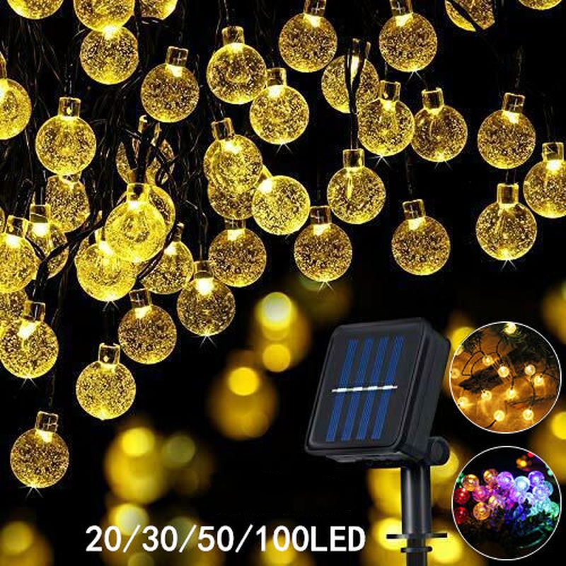 20/30/50/100 Dây Đèn LED sân vườn Đèn LED dây năng lượng mặt trời Bong bóng quả cầu pha lê Quả cầu cổ tích